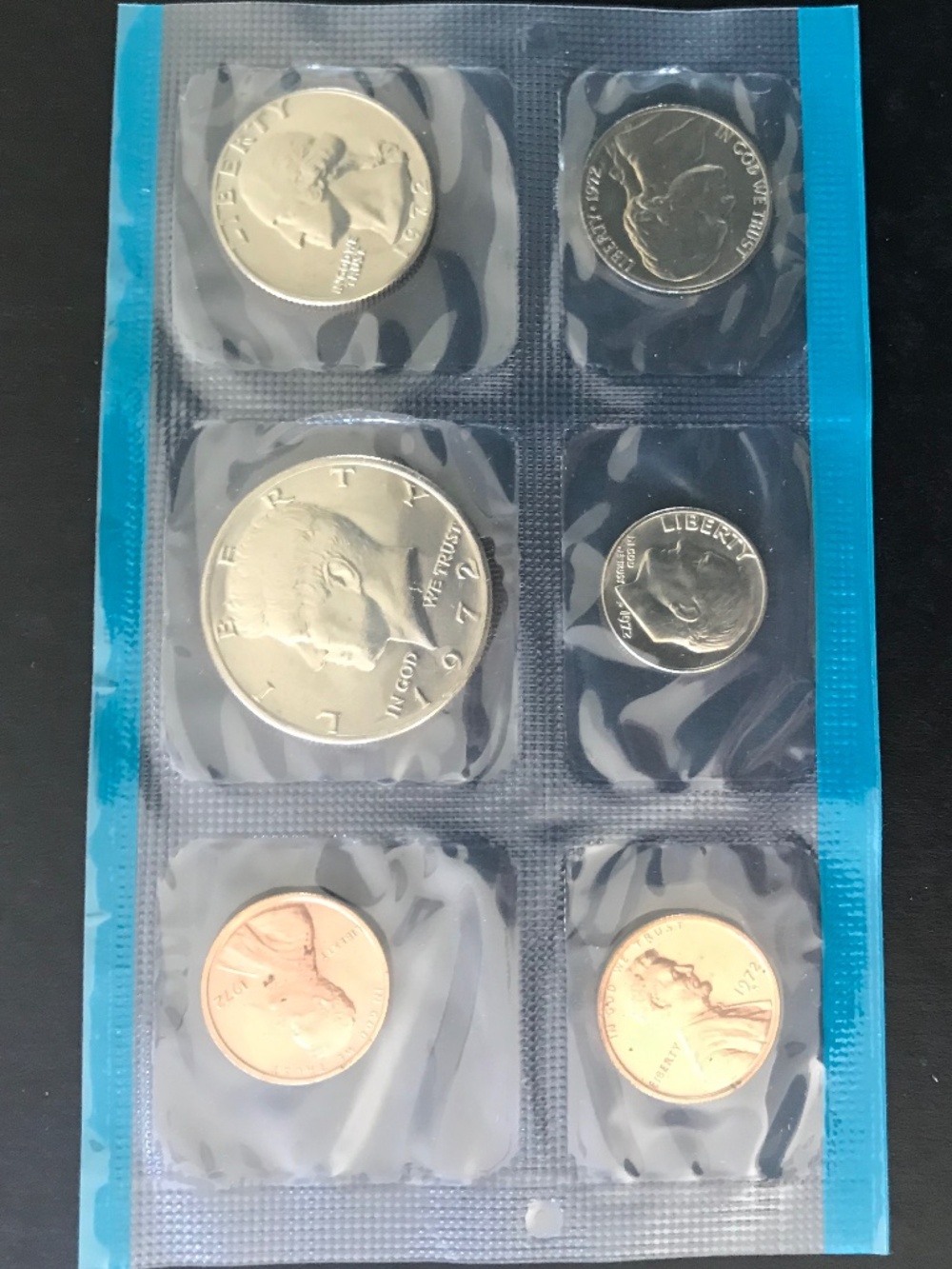 1972 P, D & S U.S. Mint Uncirculated Set 11 Coins -All Mint Pennies - Clad JFKs